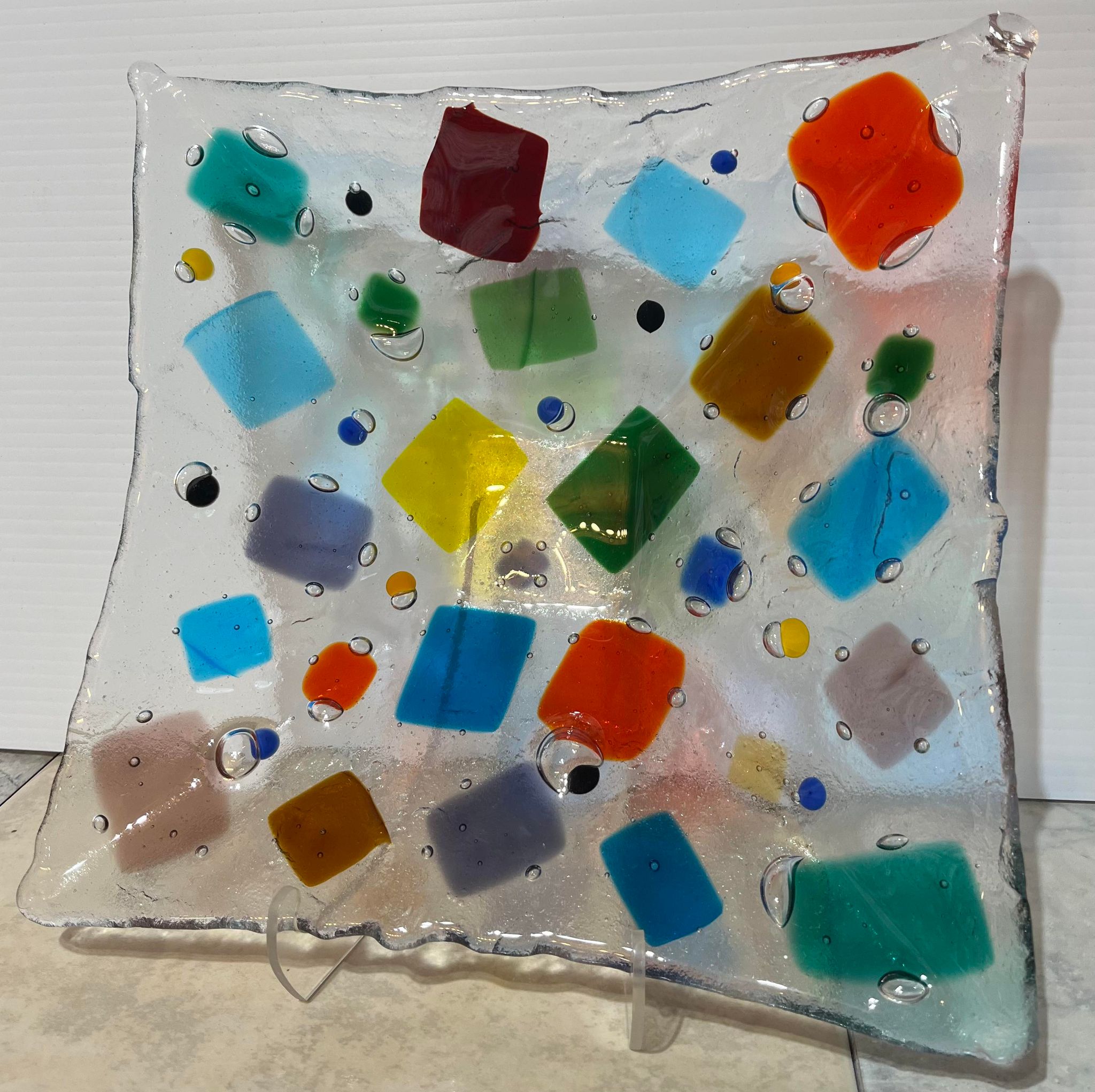 Fused Glass Original Textured Centerpiece Bowl | Blue Ridge Ceramics & More